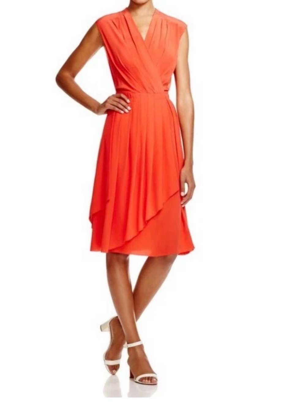 Tory Burch Silk Wrap Pleated Dress NWT Sz 6